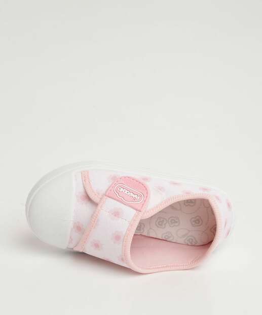 Tênis Infantil Casual Flores Velcro Pimpolho 