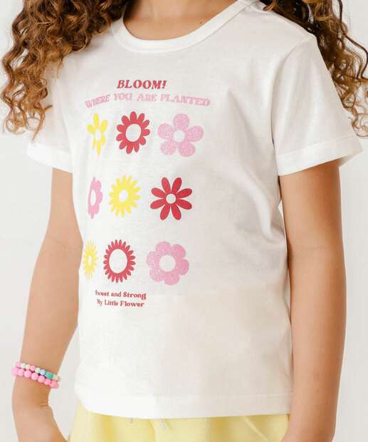 Blusa Infantil Estampa Flores Marisa Tam 4 a 10