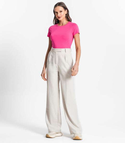 Blusa De Viscotorcion Básica Feminina Endless Rosa