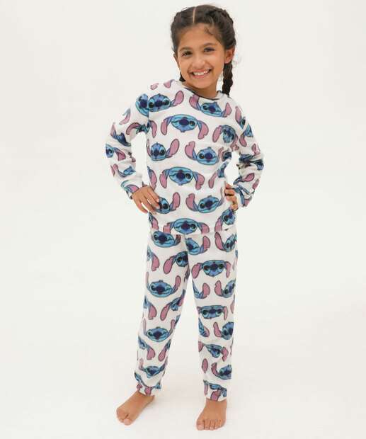 Image_Pijama Infantil Stitch Manga Longa Disney Tam 4 a 12