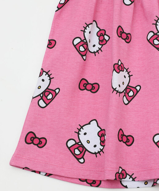 Vestido Infantil Hello Kitty Tam 1 a 3 Rosa