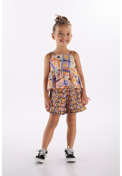 Image_Conjunto Menina com Blusa e Short Três e Já