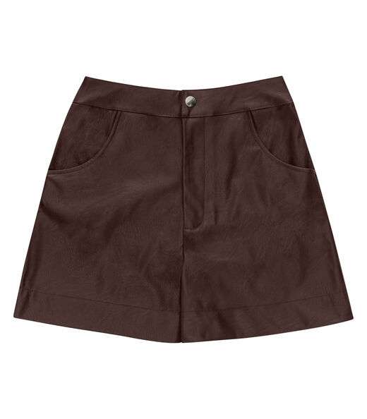 Shorts Feminino Courino Sintético Endless Marrom