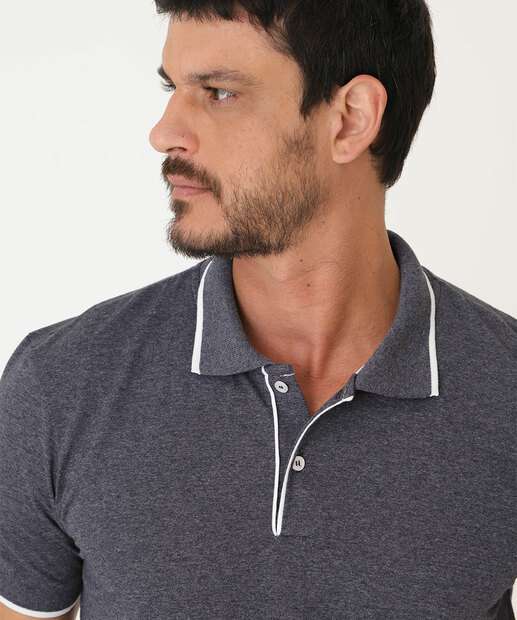 Polo Masculina Botões Manga Curta MR