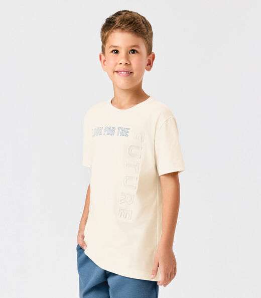 Conjunto Infantil Camiseta Com Bermuda Trick Nick Bege