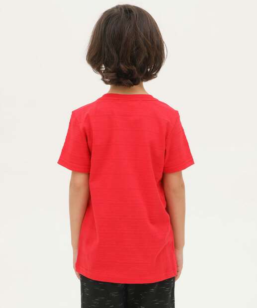 Camiseta Infantil Textura Bolso MR Tam 4 a 10