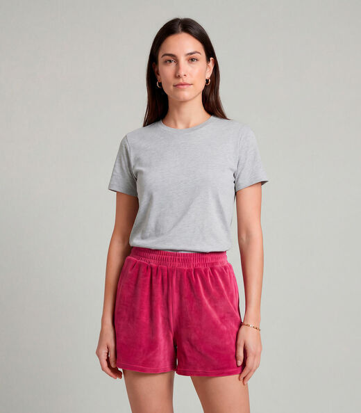 Shorts Feminino Em Plush Infinita Cor Vermelho
