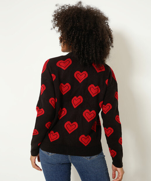 Cardigan Feminino Tricô Corações Marisa