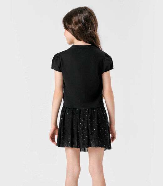 Conjunto Blusa Com Saia Em Tule Trick Nick Preto