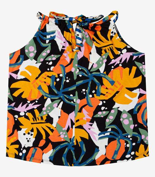 Blusa de Alça Plus Size Infinita Cor Azul