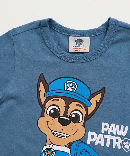 Camiseta Infantil Chase Patrulha Canina Tam 1 a 3 Azul