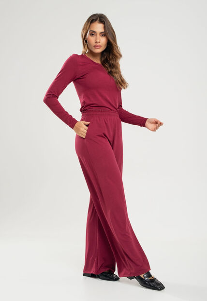 Image_Calça Wide Leg Com Bolso Malha Vinho Salvatore Fashion