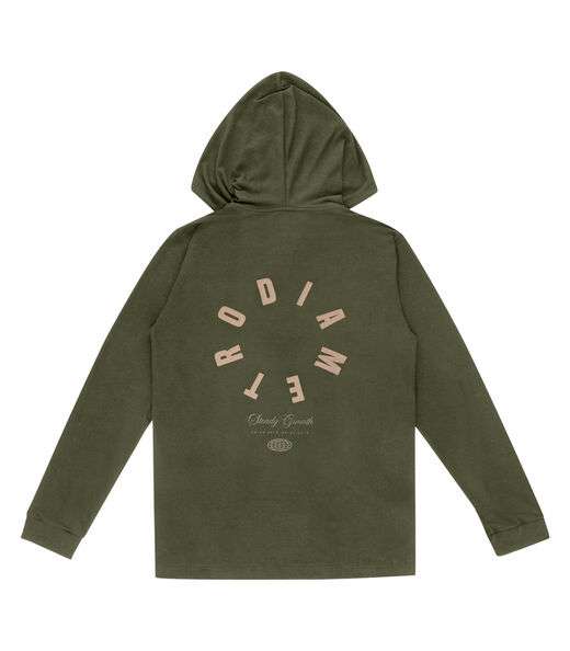 Camiseta Masculina Manga Longa Com Capuz Diametro Verde