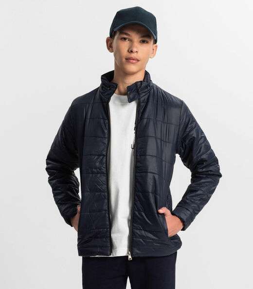 Jaqueta Puffer Juvenil Masculina Minty Azul