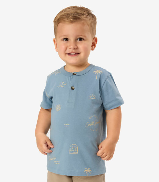 Conjunto Camiseta Com Bermuda Infantil Rovi Kids Azul