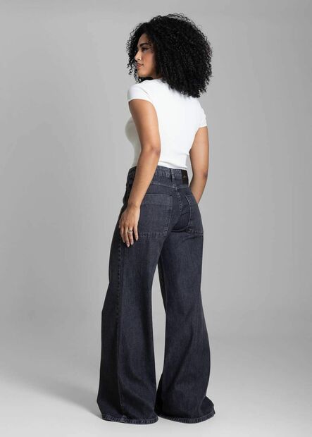 Calça Jeans Sawary Super Wide Leg - 282604