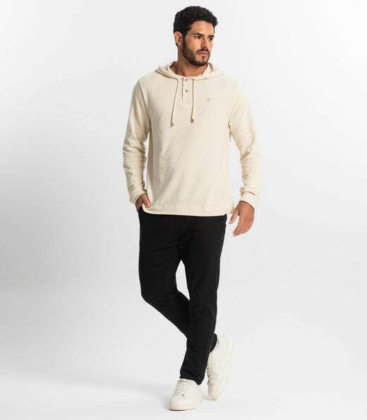 Blusão Masculino Com Capuz Diametro Bege