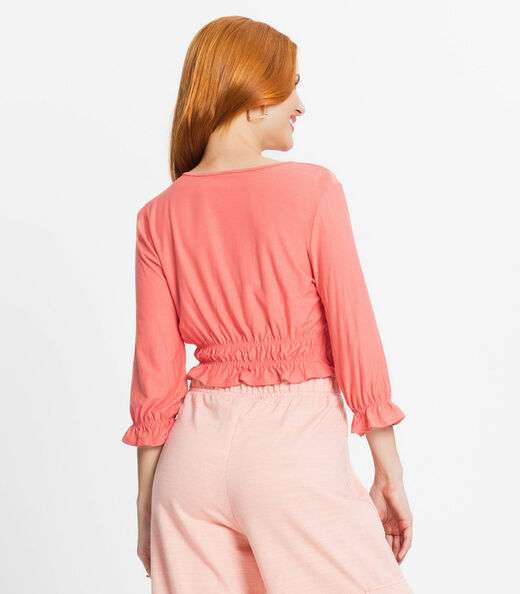 Blusa Feminina Manga 3/4 Rovitex Laranja