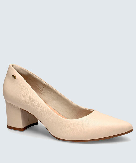 Scarpin Feminino Salto Grosso Bico Fino Dakota