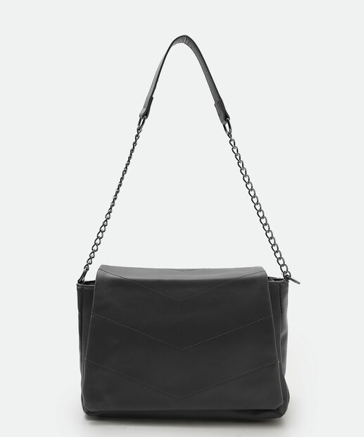 Bolsa De Ombro Tote Feminina Corrente Marisa Preto