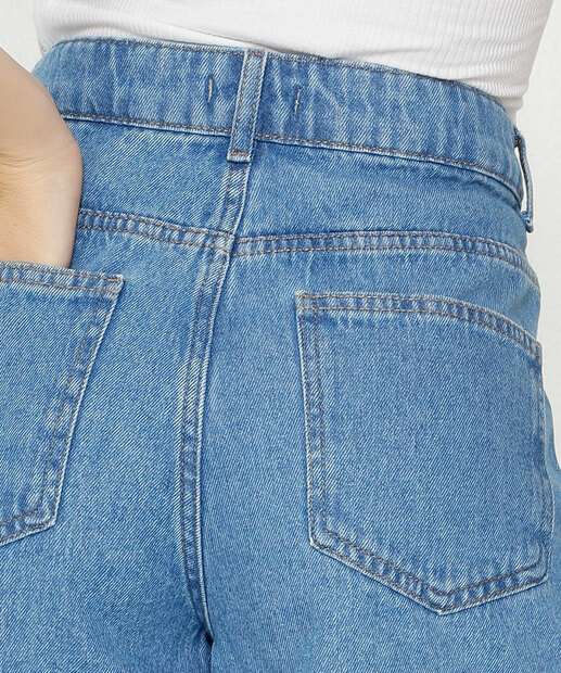 Short Jeans Feminino Strass Bolsos Marisa