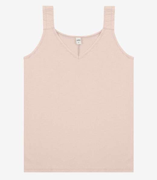 Regata Alça Franzida Feminino Rovitex Rosa