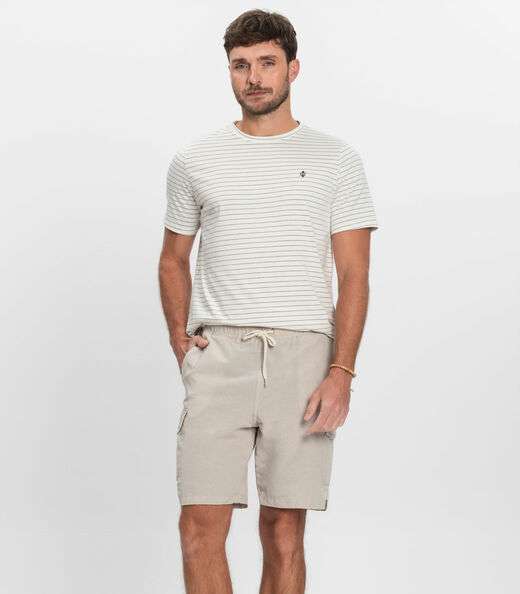 Image_Bermuda Masculina Sarja Cargo Com Elástico Shift Cinza