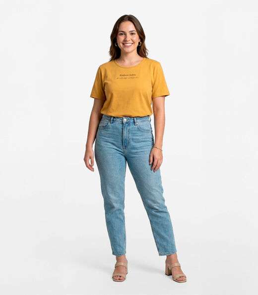 Image_Blusa Feminina Manga Curta Infinita Cor Amarelo