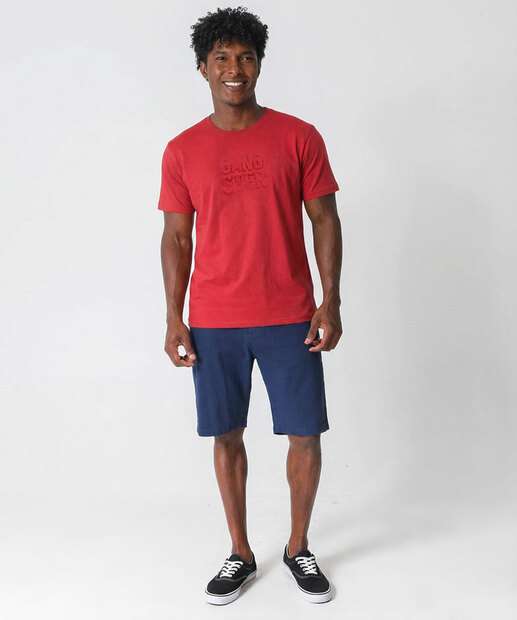 Camiseta Masculina Estampa Frontal Gangster Vermelho