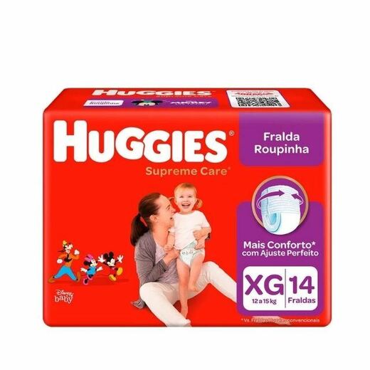 Image_Kit 2 Fraldas Huggies Roupinha Supreme Care Jumbo Xg 14 Um cada