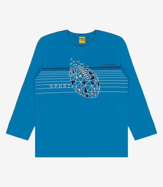 Camiseta Infantil Manga Longa Rovi Kids Azul
