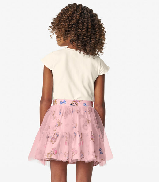 Conjunto Menina Blusa com Saia Trick Nick Off White