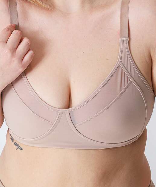 Sutiã Sem Bojo Sem Aro Plus Size DelRio Bege