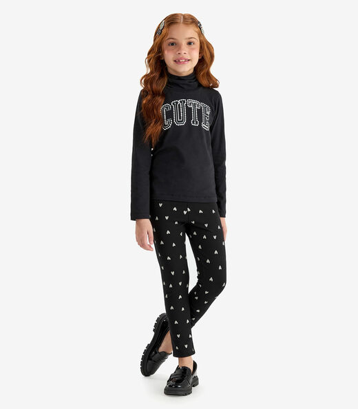 Calça Legging em Molecotton Rovi Kids Preto
