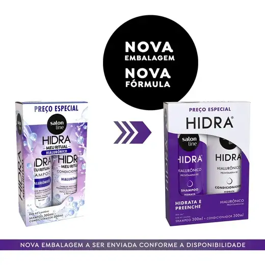 Kit Shampoo e Condicionador Hidra Hialurônico Salon Line 300ml