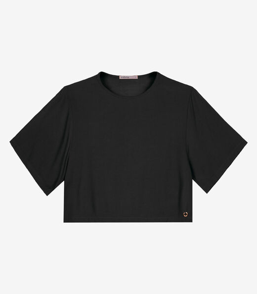 Blusa Feminina Box Manga Ampla Viscose Endless Preto