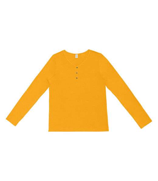 Image_Blusa Feminina Com Botões Manga Longa Rovitex Amarelo