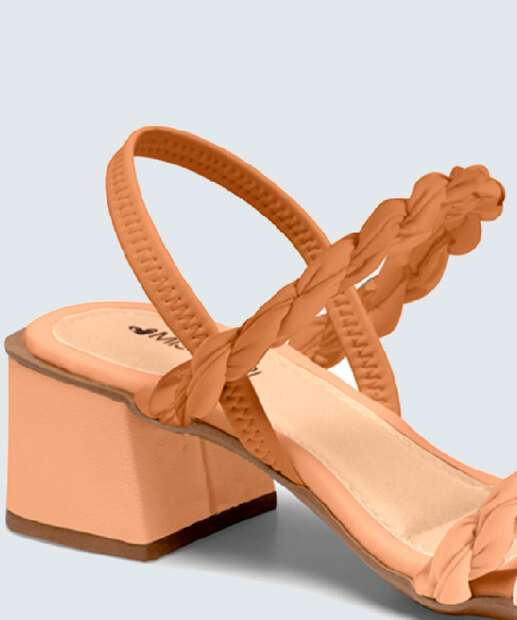 Sandália Salto Grosso Feminina Trançada Mississipi 