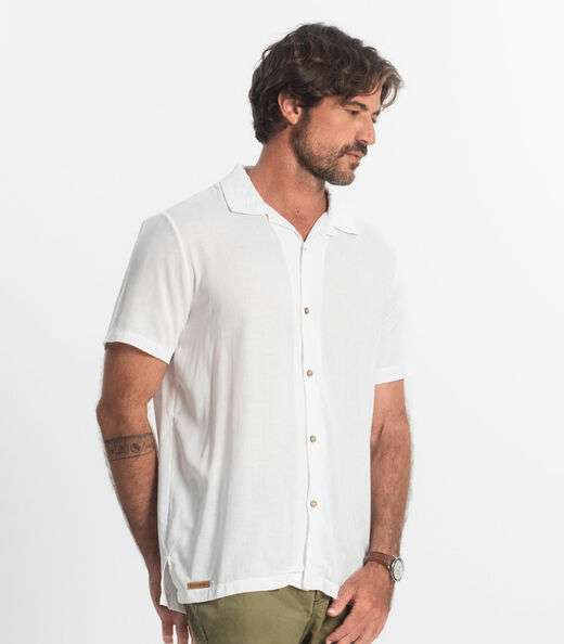 Camisa Masculina Viscolinho Diametro Bege