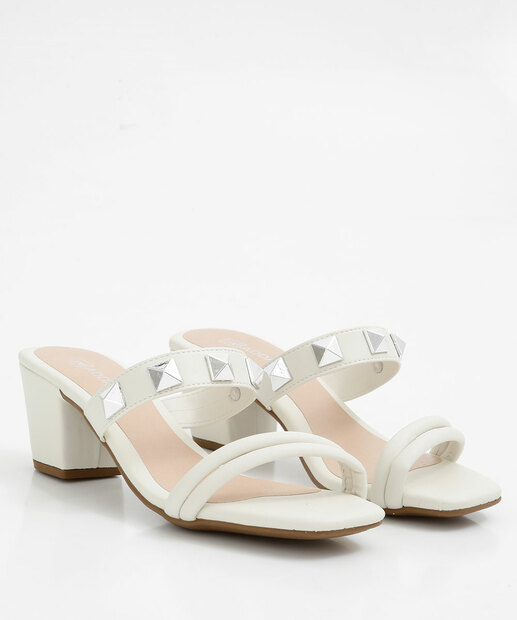 Tamanco Feminino Tachas Salto Grosso  