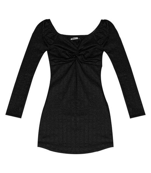 Vestido Manga Longa Juvenil Minty Preto