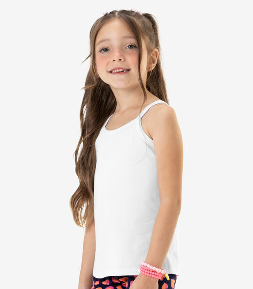Regata De Alça Infantil Menina Rovi Kids Branco