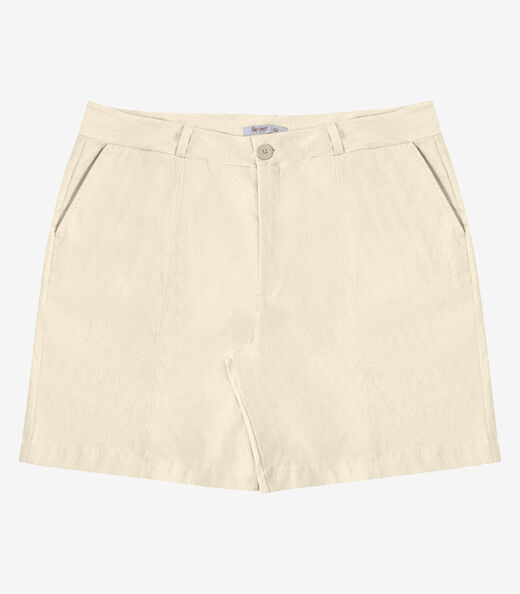 Bermuda Feminina Alfaiataria Secret Glam Bege