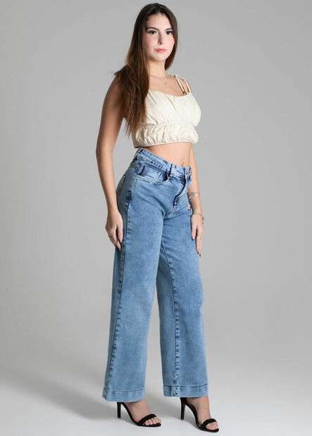 Calça Jeans Sawary Wide Leg Petit - 277856