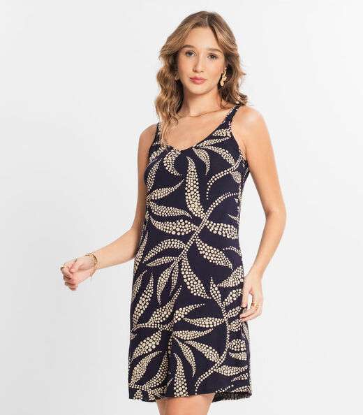 Vestido Estampado Rovitex Azul