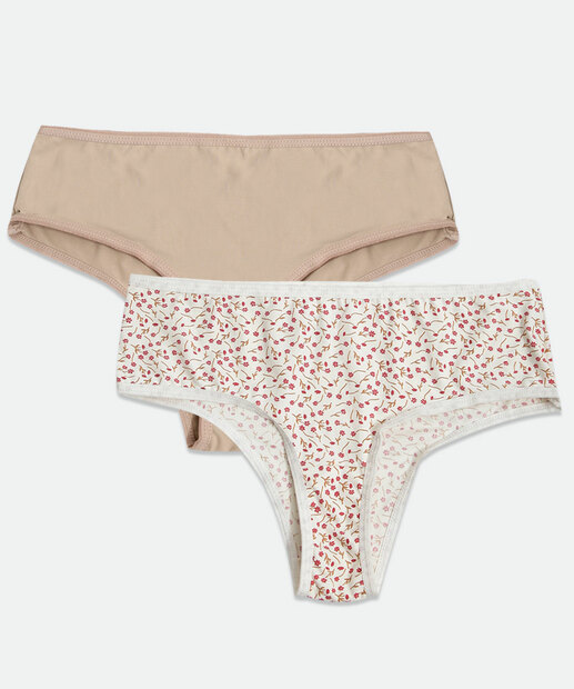 Kit 2 Calcinhas Biquíni Floral Marisa