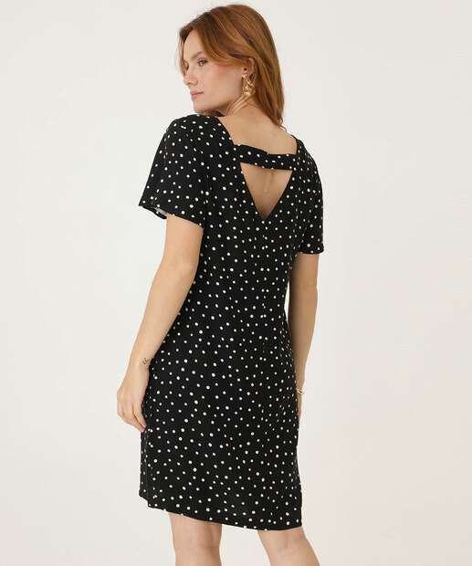 Vestido Feminino Curto Estampa Poá Marisa 