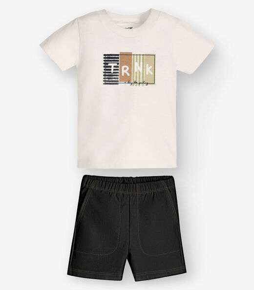 Image_Conjunto Camiseta com Bermuda Menino Trick Nick Bege