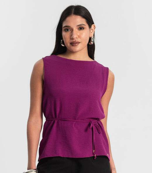 Regata Feminina com Amarração Rovitex Roxo