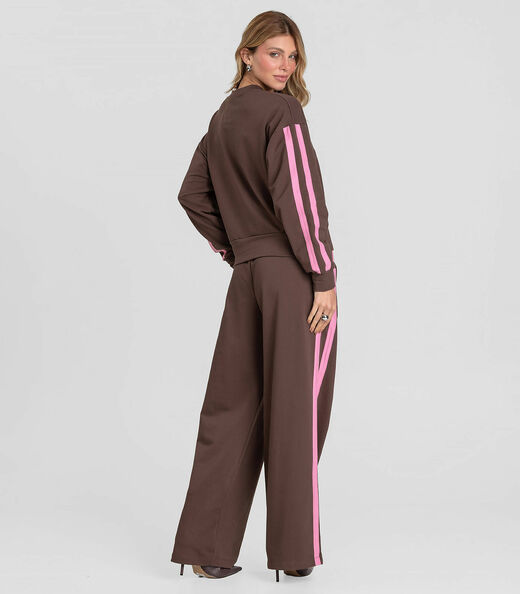 Calça Feminina Pantalona em Molecotton Dianna Marrom
